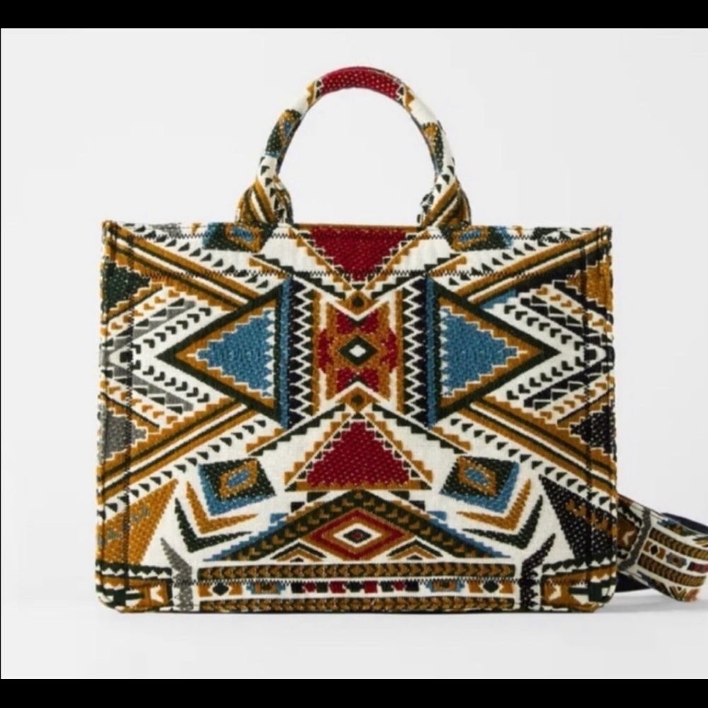 Zara geometric tote bag
